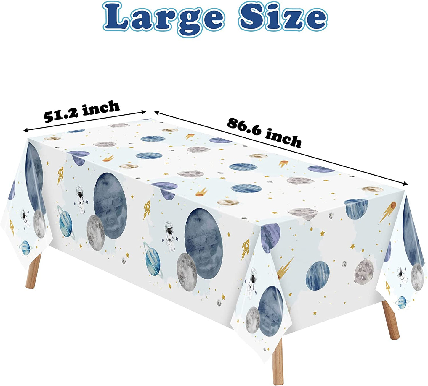 BkeeCten 3Pack First Trip Around The Sun Space Party Tablecloths Outer Space Theme Disposable Rectangle Table Cover Decorations for 1st Birthday Baby Shower Party Tablecover Supply, 86.6x51 Inch